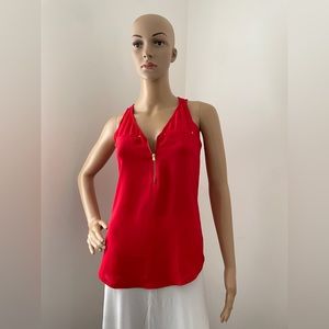 Express Zip front red tank. Size XS NWT